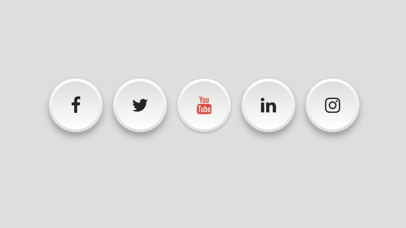 Neumorphism Social Media Buttons Using HTML and CSS - Techmidpoint